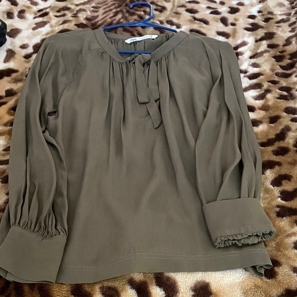 Zara Khaki Women's Blouse